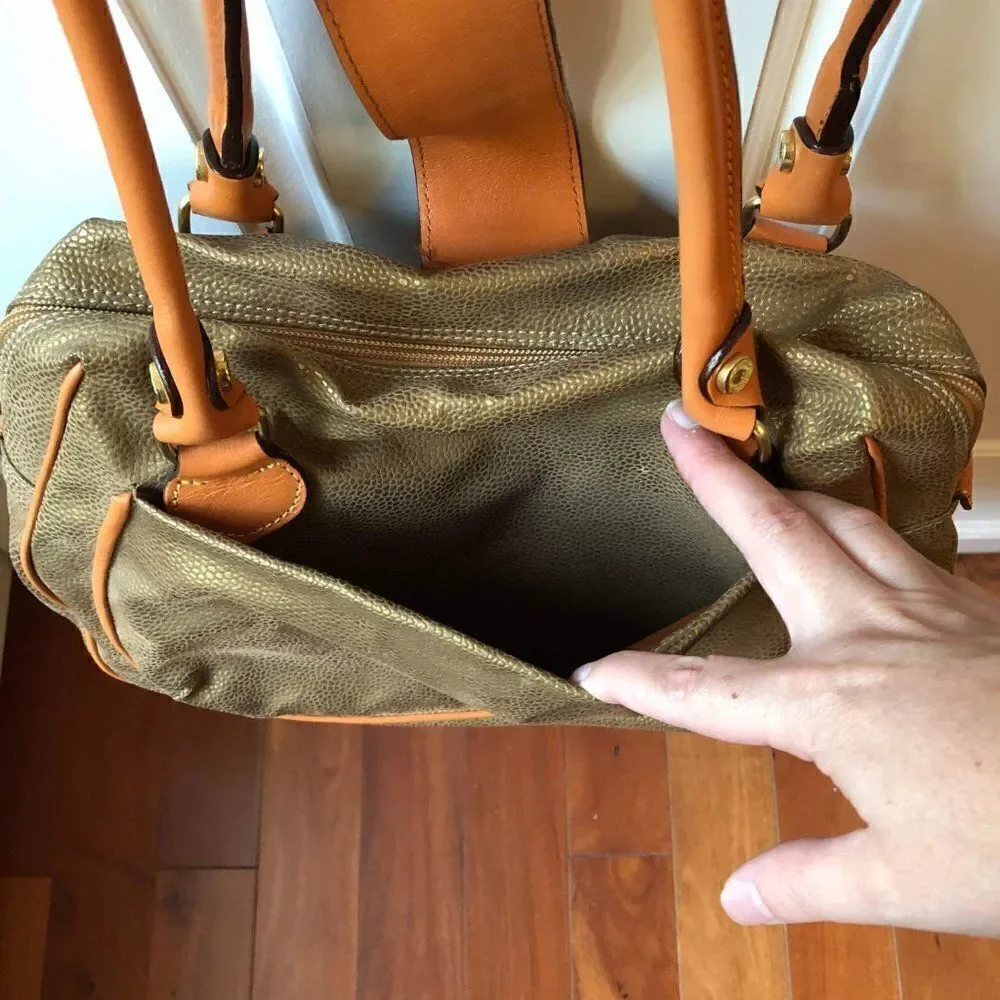 Brics Olive Green Micro Suede Shoulder Bag‎